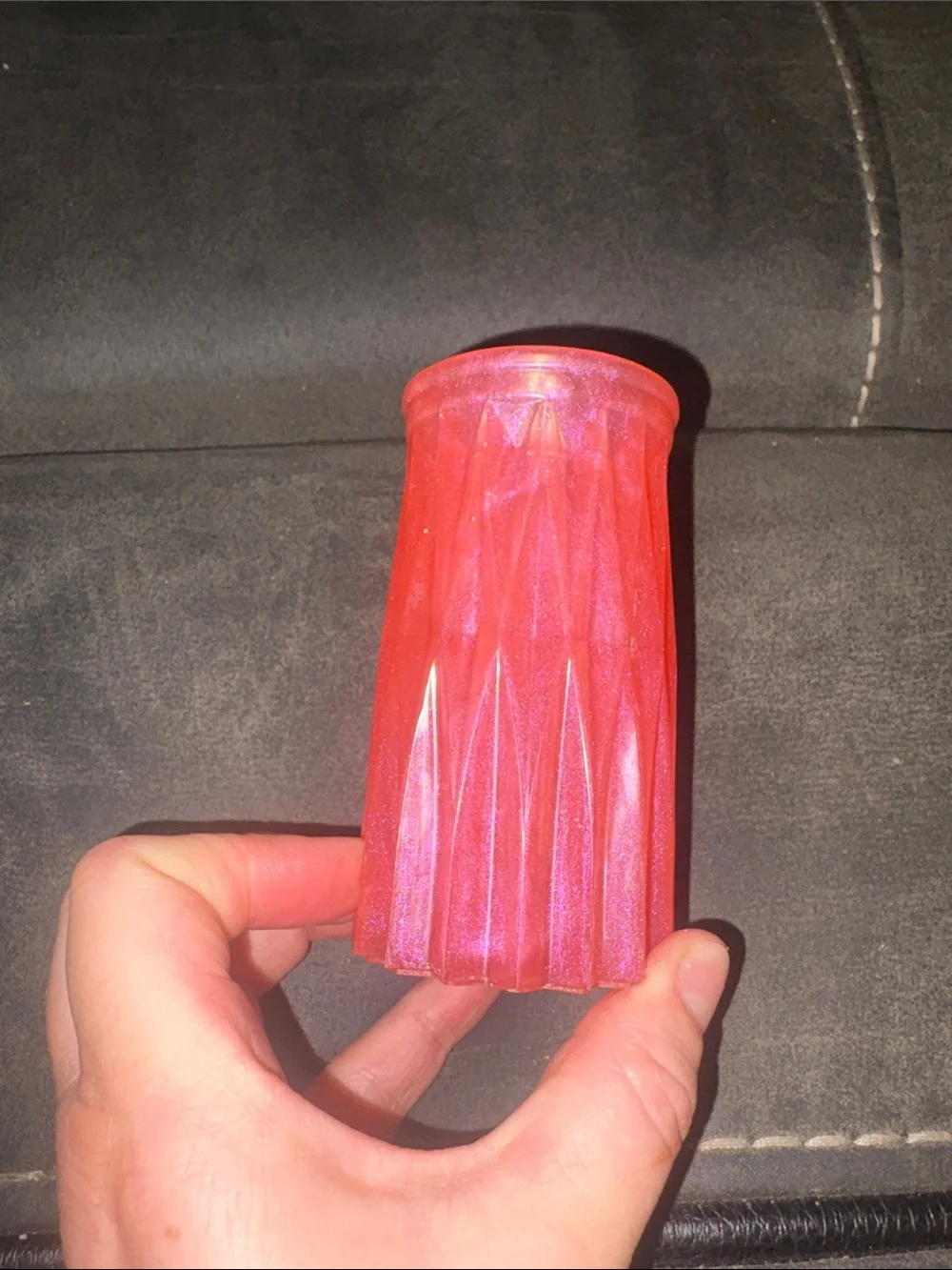 Shimmery Pink Decorative Resin Vase